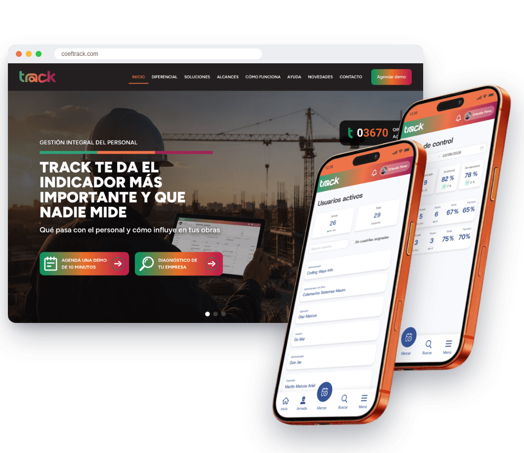 Track by COEF screenshots on desktop and mobile